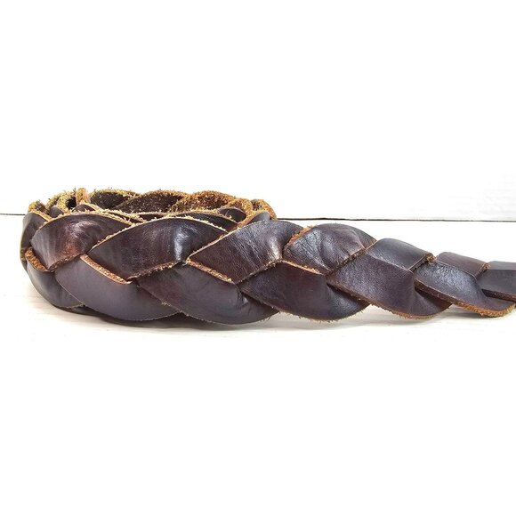 Lucky Brand Braided Leather Belt With Metal Buckle Dark Brown 32/34 - Picture 2 of 8